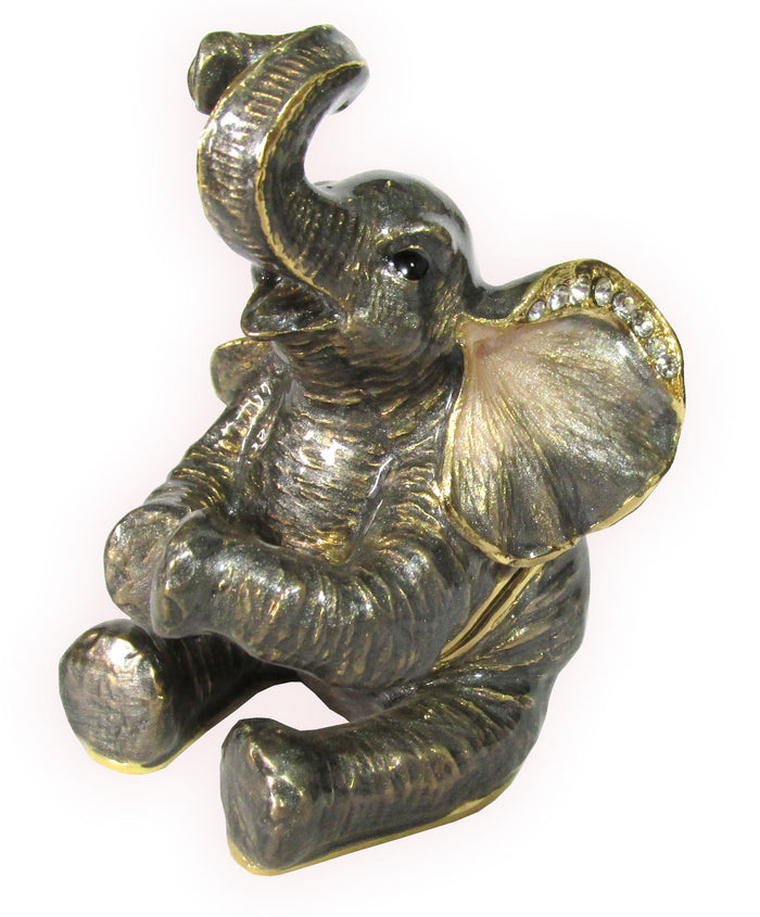 RUCINNI Elephant Jeweled Trinket Box, Sitting