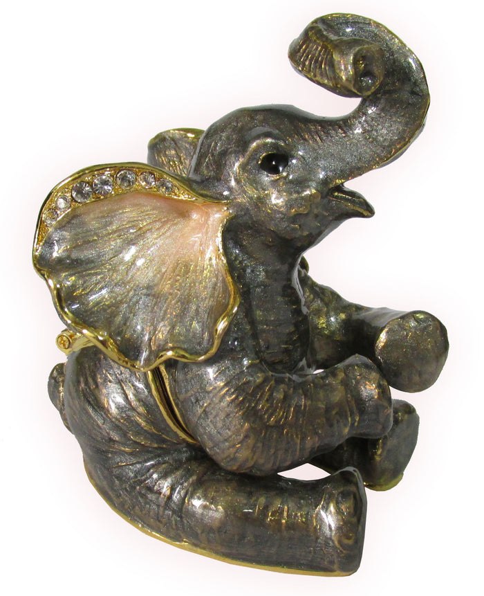 RUCINNI Elephant Jeweled Trinket Box, Sitting