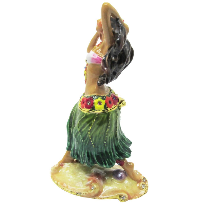 RUCINNI Hula Dancer Jeweled Trinket Box, Green