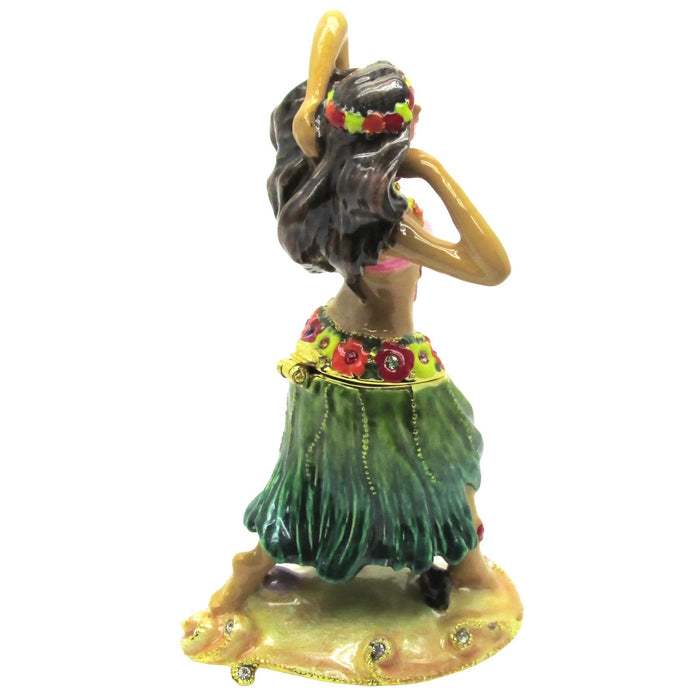 RUCINNI Hula Dancer Jeweled Trinket Box, Green