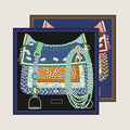 Saddle Black Double Print Scarf / 90cm