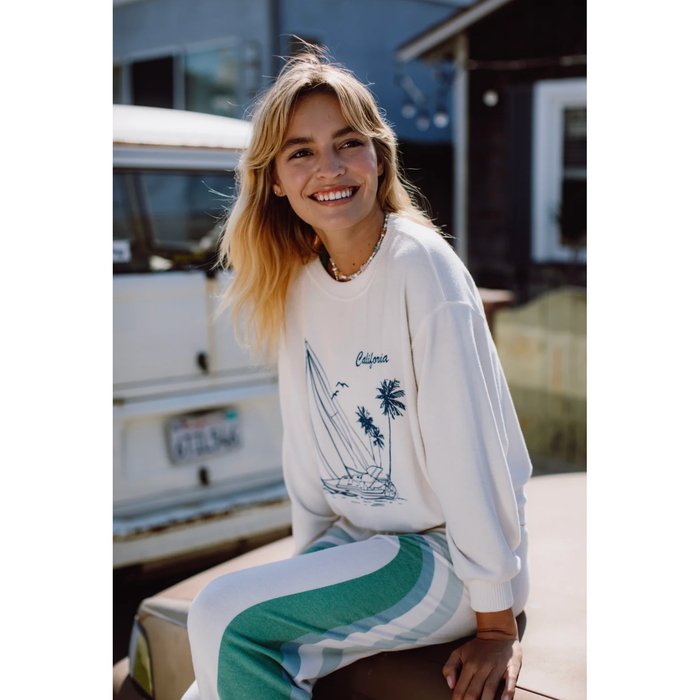 Sailing California Cozy Top in White