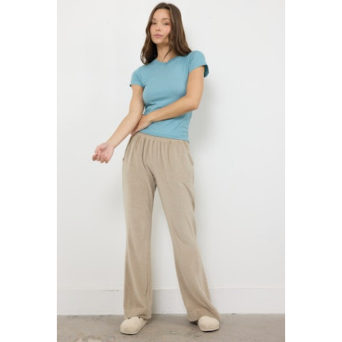 Santa Monica Velour Pant in Driftwood - Romantiques