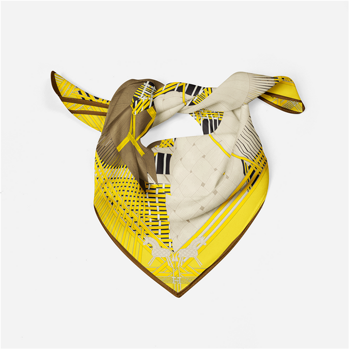 Sarita Yellow Silk Scarf / 53cm
