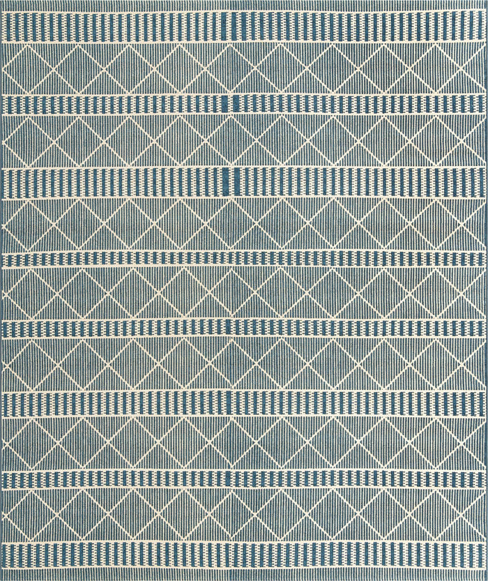 Seaside Lattice Collection Area Rug -  Glade Rectangle Blue Main
