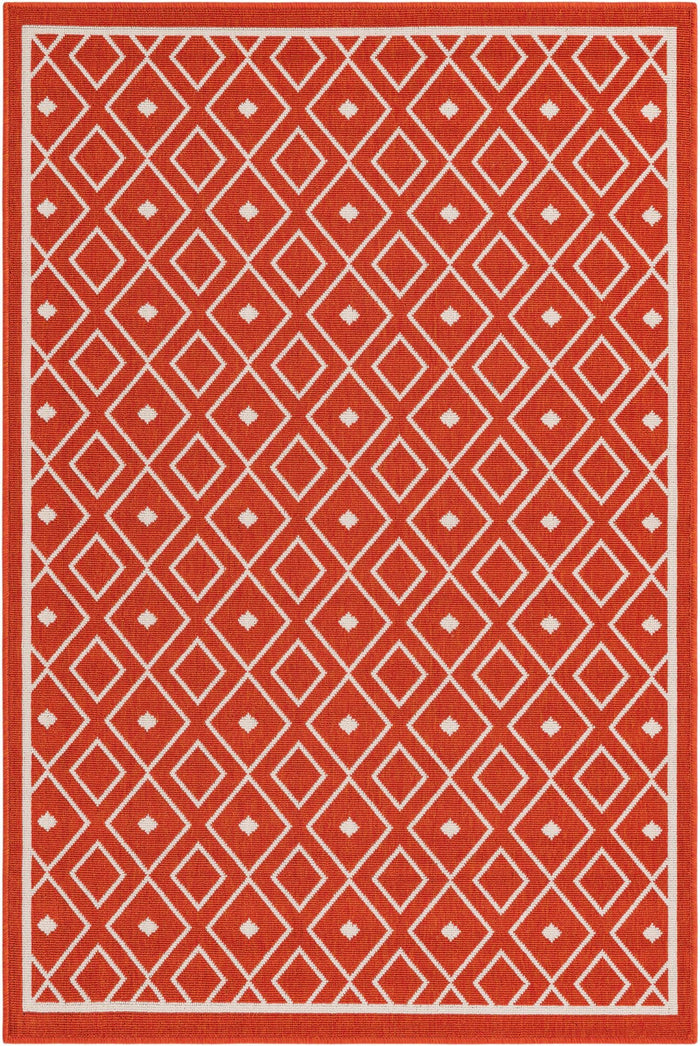 Savannah Pergola Collection Area Rug - Grove Rectangle Rust Red  lifestyle 5