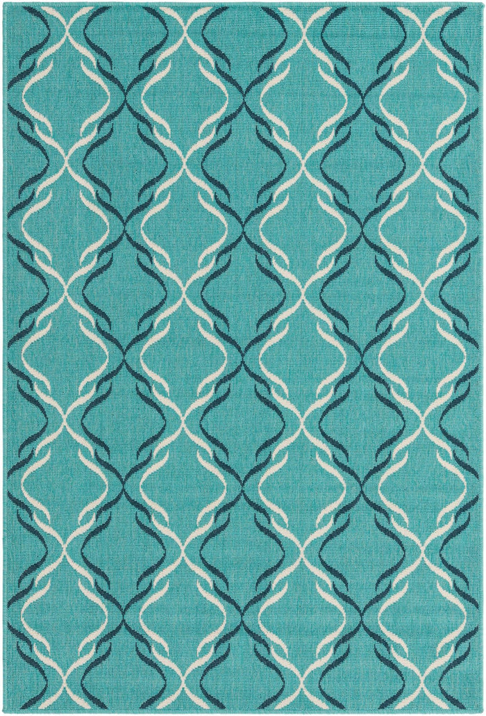 Savannah Pergola Collection Area Rug -  Meadow Rectangle Teal  lifestyle 3