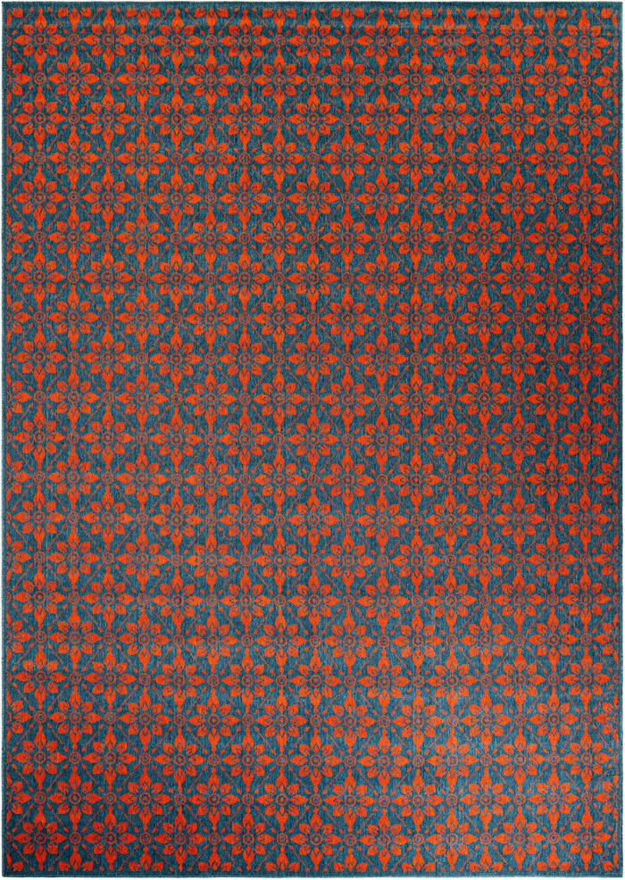 Savannah Pergola Collection Area Rug -  Oasis Rectangle Blue and Red Main