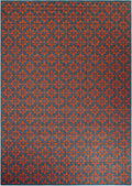 Savannah Pergola Collection Area Rug -  Oasis Rectangle Blue and Red Main