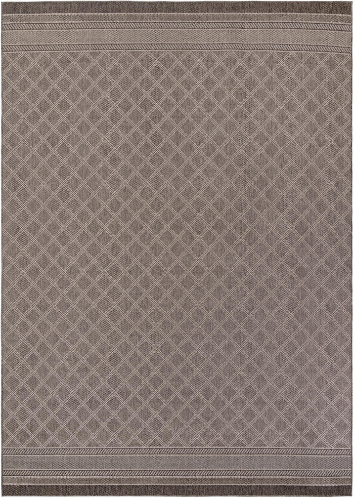 Seaside Lattice Collection Area Rug - Savannah Rectangle Chocolate Brown Main