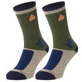 SealSkinz Gresham Recycled Wool Mid Cashmere Sock in green, navy, and beige with reinforced heel and toe. Durable, eco-friendly, and comfortable. Olive Green from  John Bull Clothing