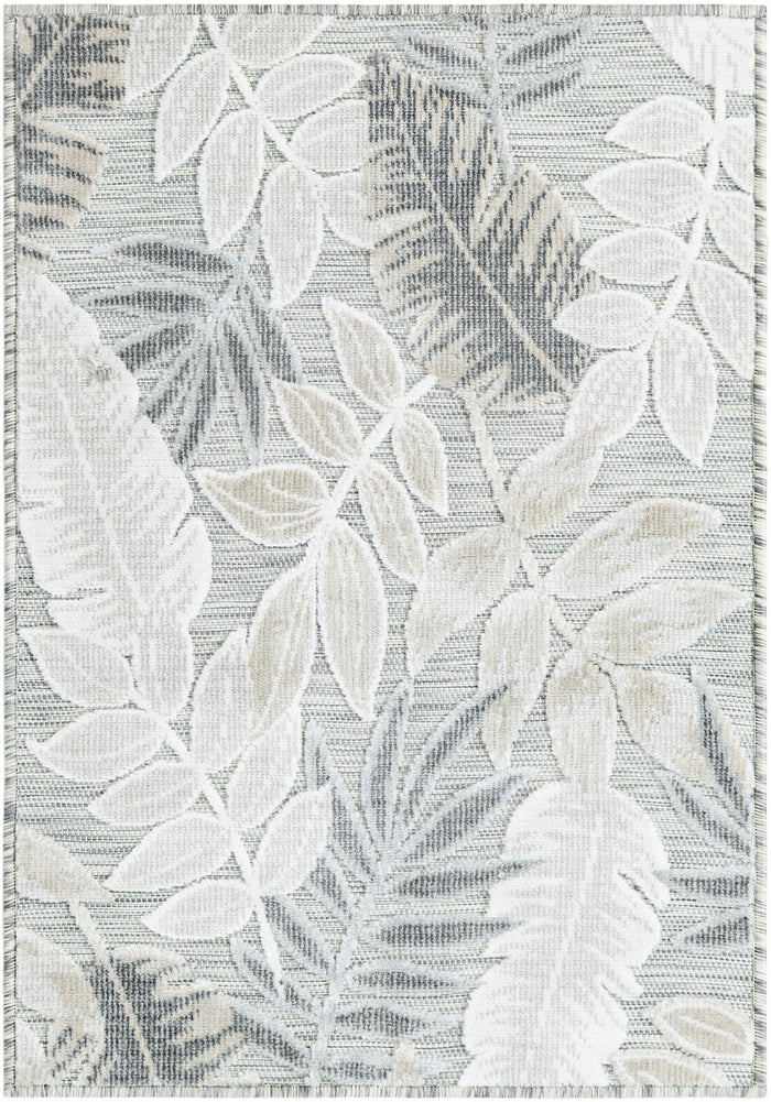 Seaside Blooms Collection Area Rug -  Serene Rectangle Gray  lifestyle 3