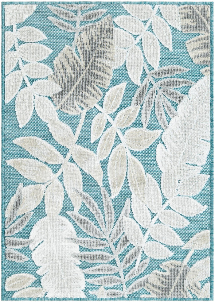 Seaside Blooms Collection Area Rug -  Serene Rectangle Light Blue  lifestyle 4