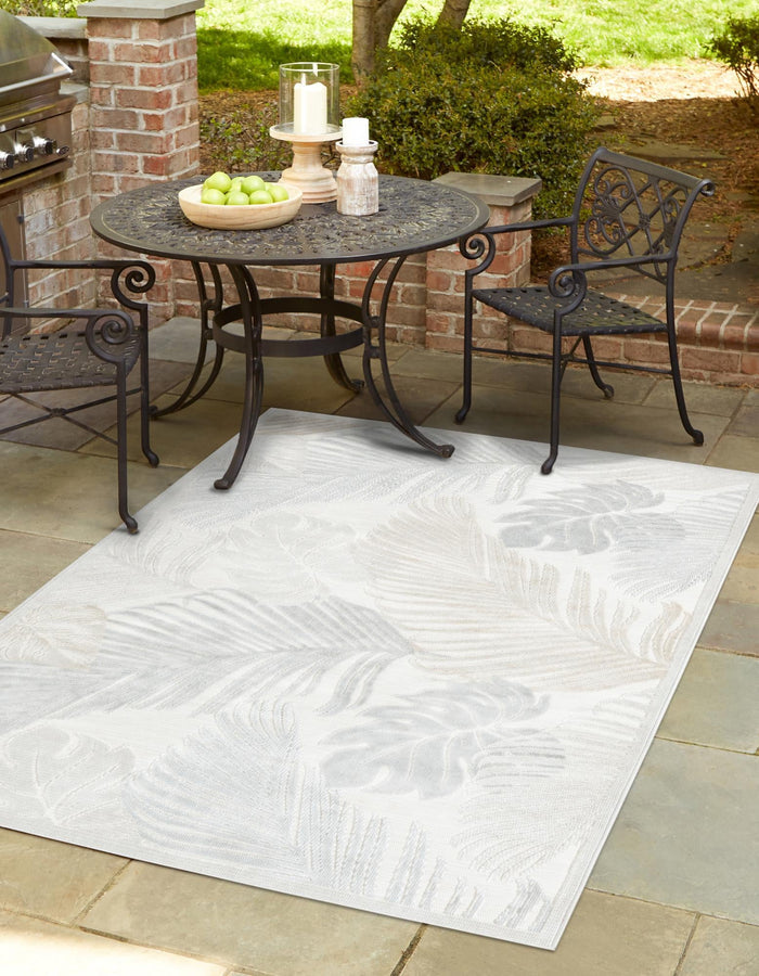 Seaside Blooms Collection Area Rug -  Tranquil Rectangle Gray  lifestyle 2