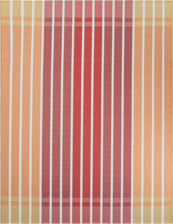 Seaside Stripes Collection Area Rug -  Coral Rectangle Peach and Salmon  lifestyle 2