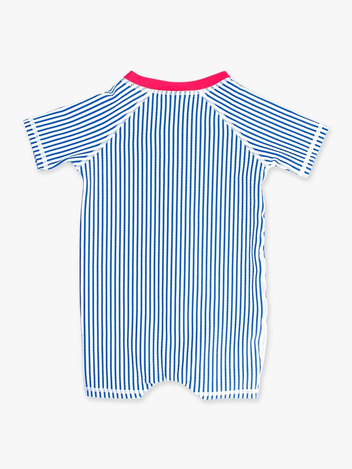 Seersucker Short Sleeve One Piece Rash Guard