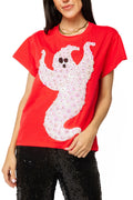 Sequin Flower Ghost Tee