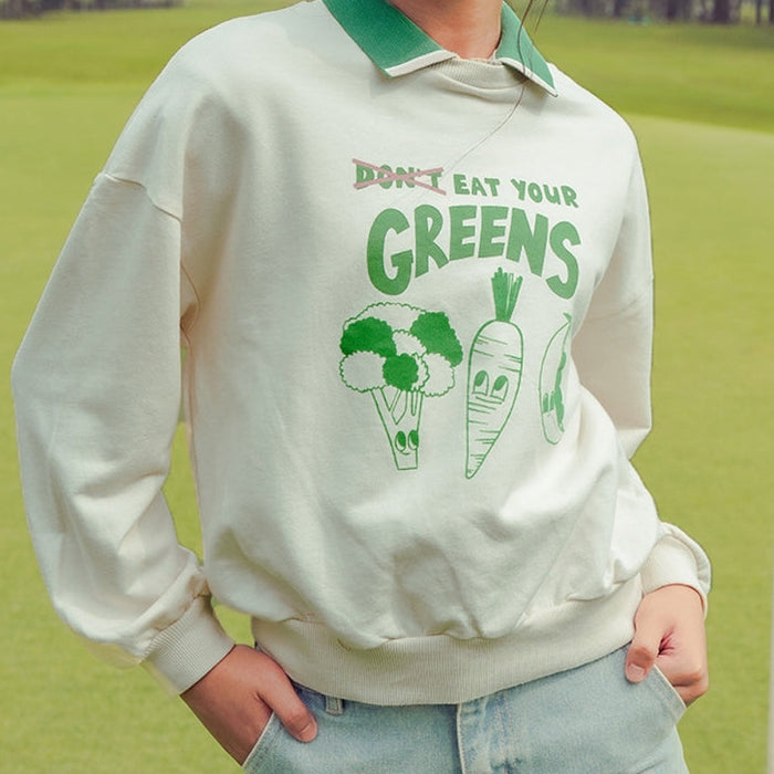 Serena Terry Pullover with Veggies Print