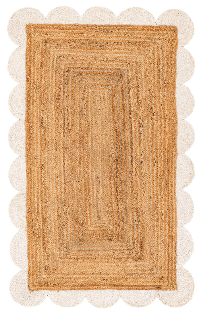 Serenity Braided Jute Collection Area Rug - Seaside Rectangle Ivory and Natural  lifestyle 2