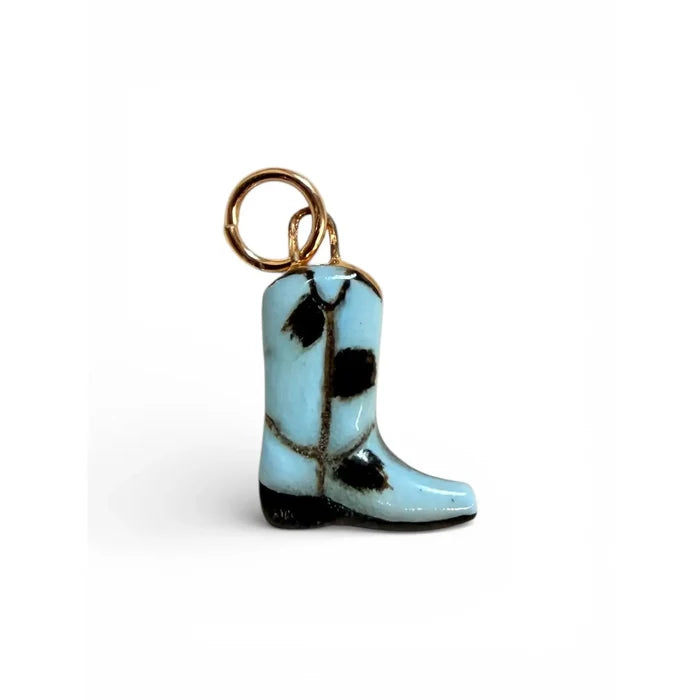 Shà Parlé Cowboy Boot Charm - Blue with Spots