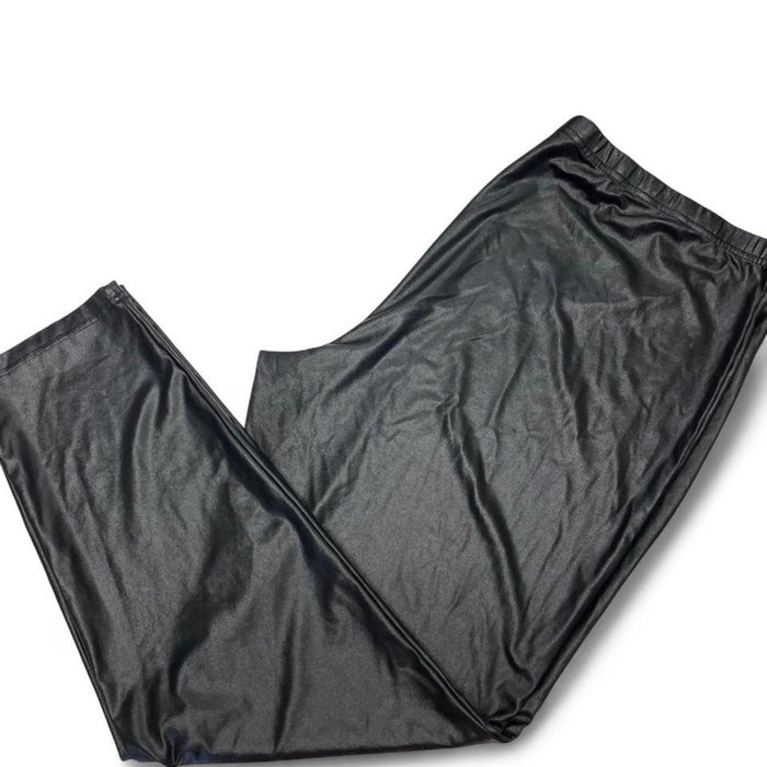 Shein curve black faux leather