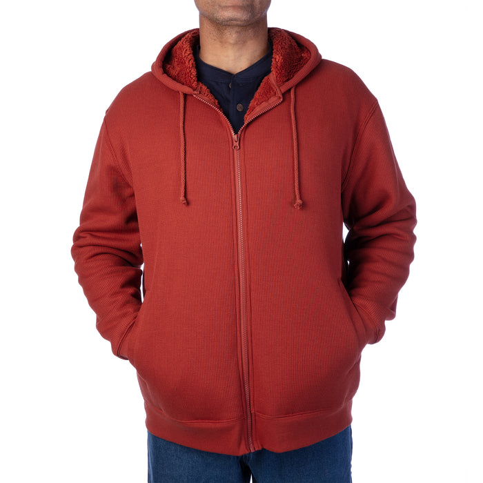 SHERPA-LINED BONDED THERMAL HOODED JACKET
