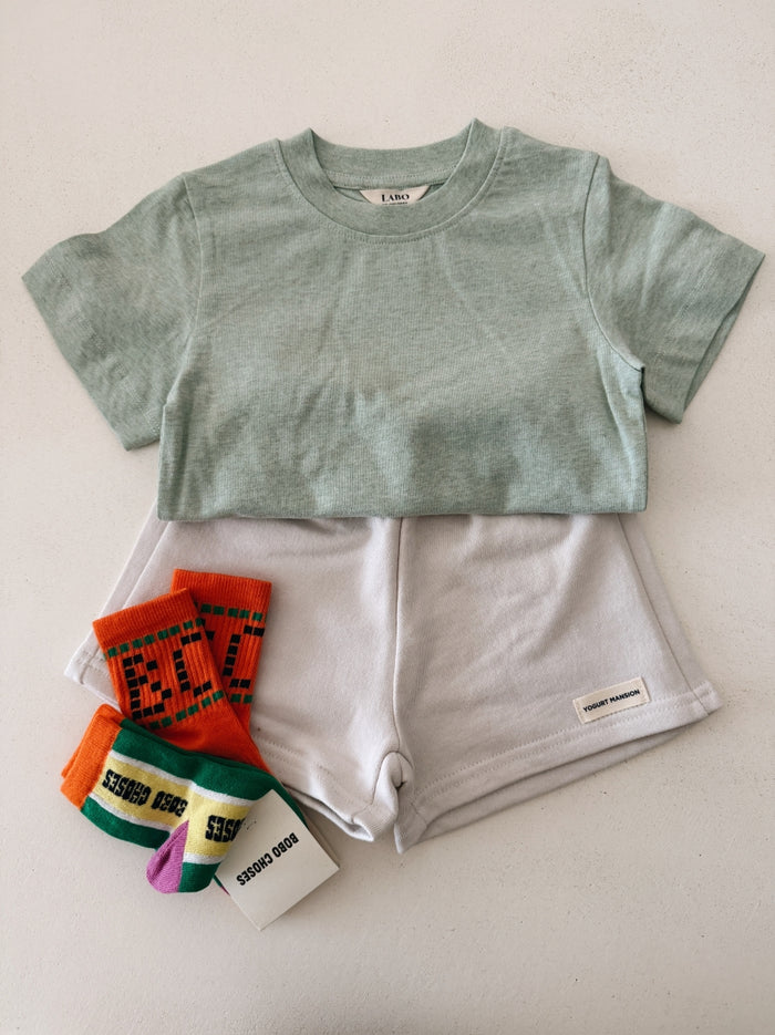 SHORTSLEEVE TEE GREEN MENTH MELAGE - KIDS