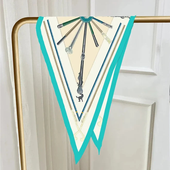 Sienna Beige Silk Diamond Scarf