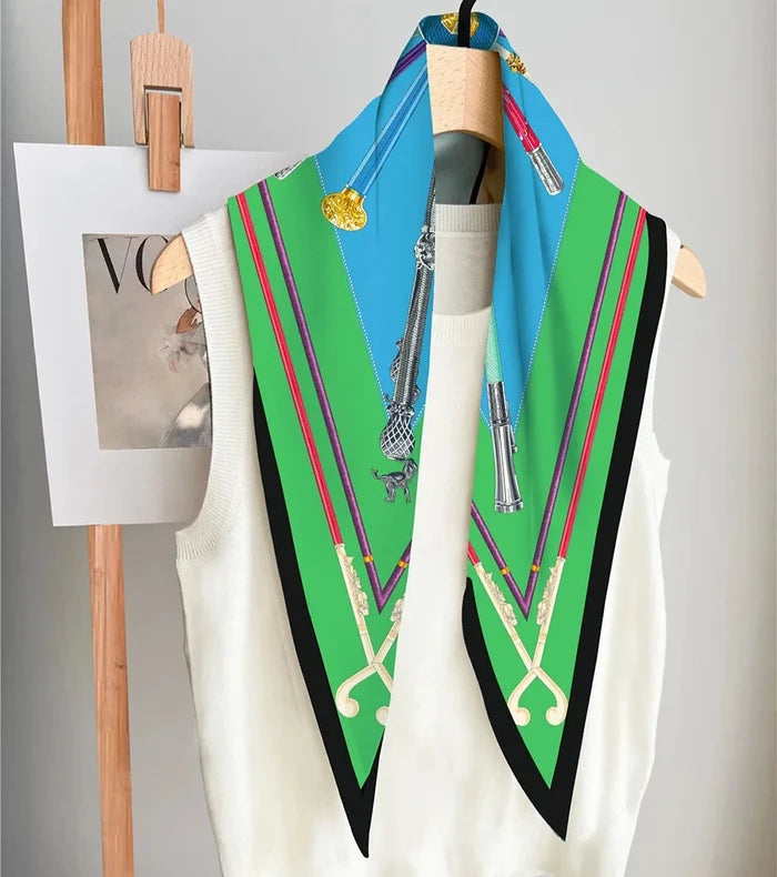 Sienna Green Silk Diamond Scarf