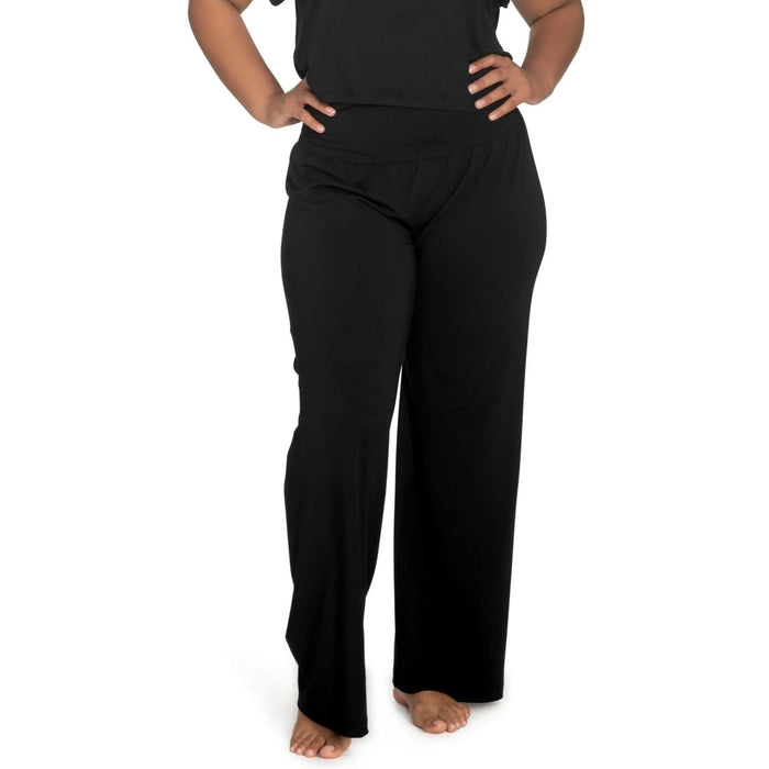 Signature Comfy Pant with Fold Down Waist in Black - Romantiques