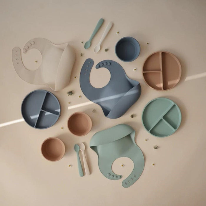 SILICONE BIBS - Cambridge Blue