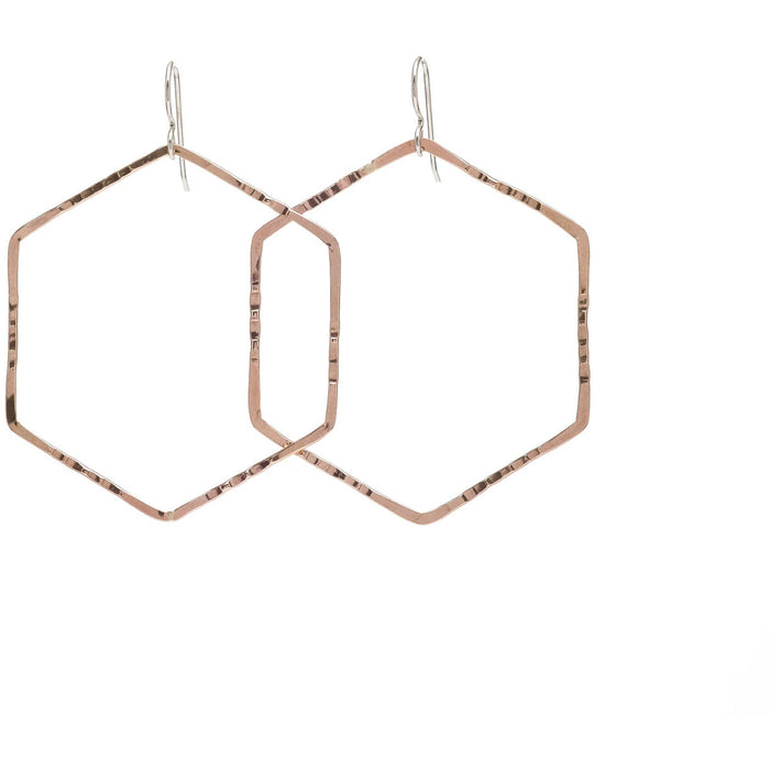 Small Hexagon Hoop Earrings - Romantiques