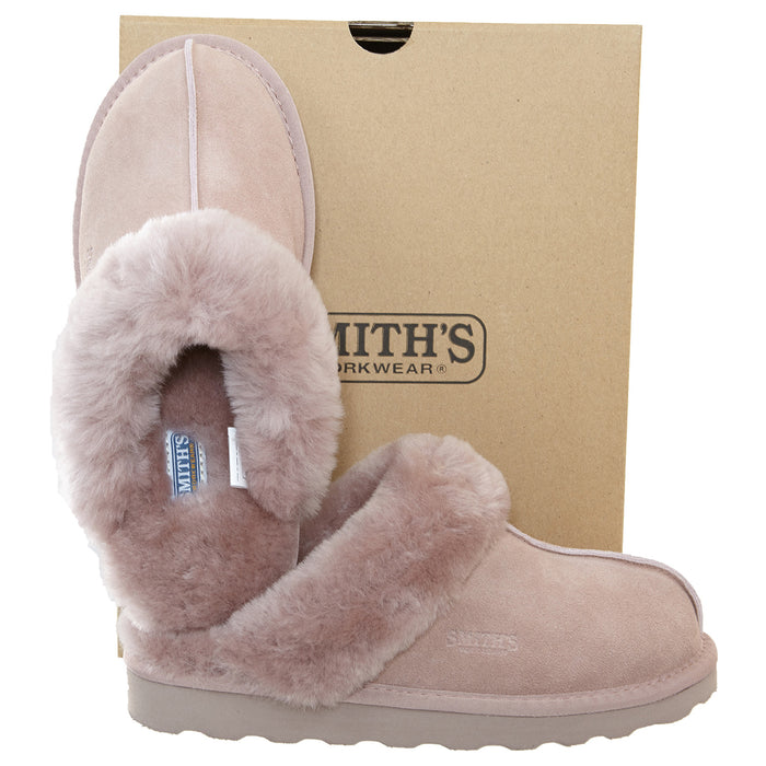 Smith's Work Wear Geninue Plush Australian Shearling & Suede Mule Slippers Womens Style : Wsm30020