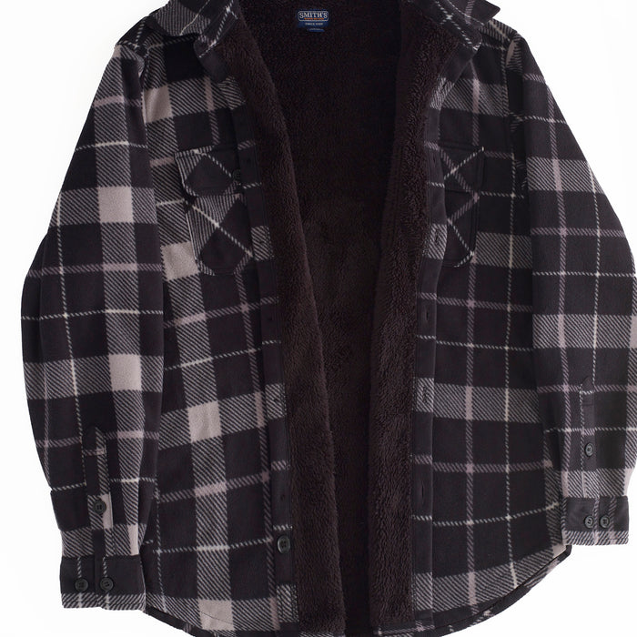 Smith's Work Wear Men Sprinted Micro Fleece Sherpa Lined Shirt Jkt Mens Style : S4564-375