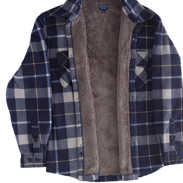 Smith's Work Wear Men Sprinted Micro Fleece Sherpa Lined Shirt Jkt Mens Style : S4564-375