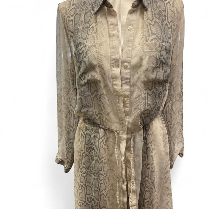 Snake print button up shirt