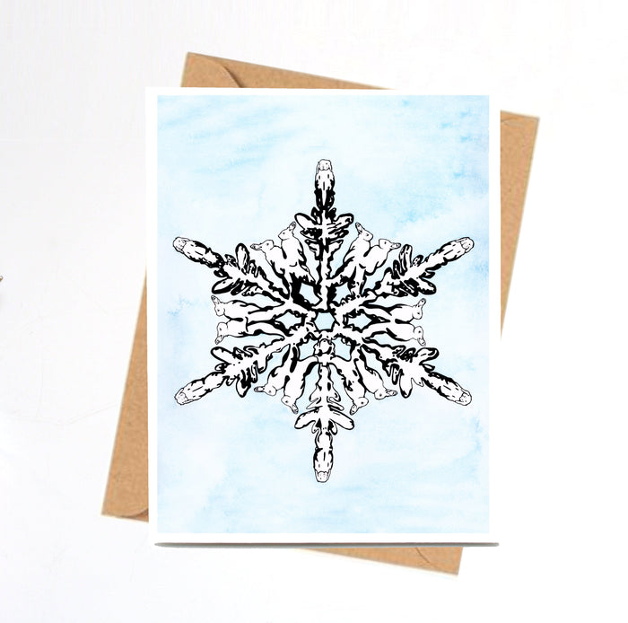 PinkPolish Design Note Cards "Snow Bunnies" Handmade Notecard