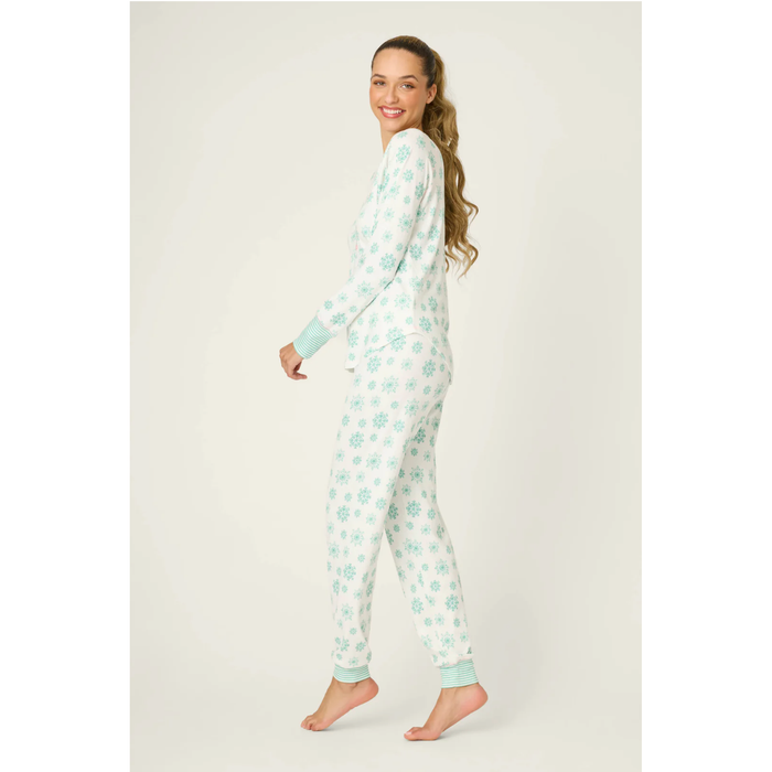 Snowflake Wishes Pointelle Pants Set In Ivory - Romantiques