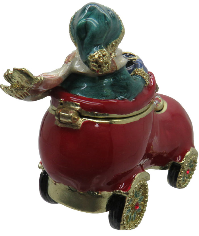 Snowman Shoe Jeweled Trinket Box Austrian Crystals