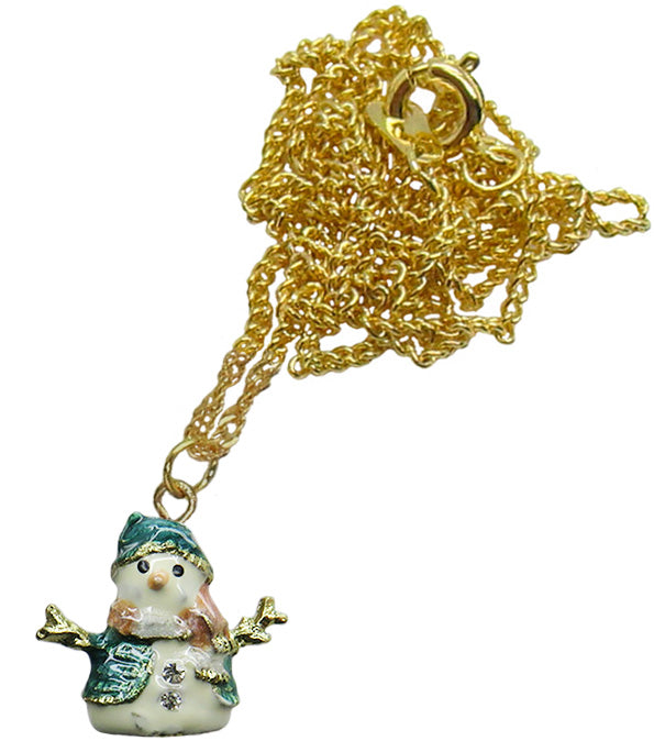 Snowman Shoe Jeweled Trinket Box Austrian Crystals