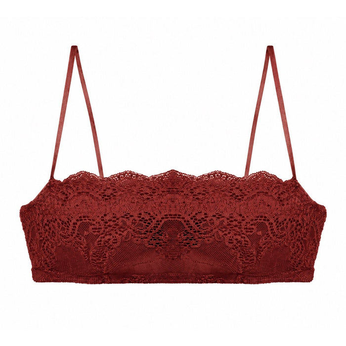 So Fine Lace Scallop Bralette in Russet