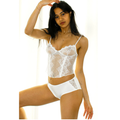 So Fine with Lace Wire Free Corset Camisole in White - Romantiques