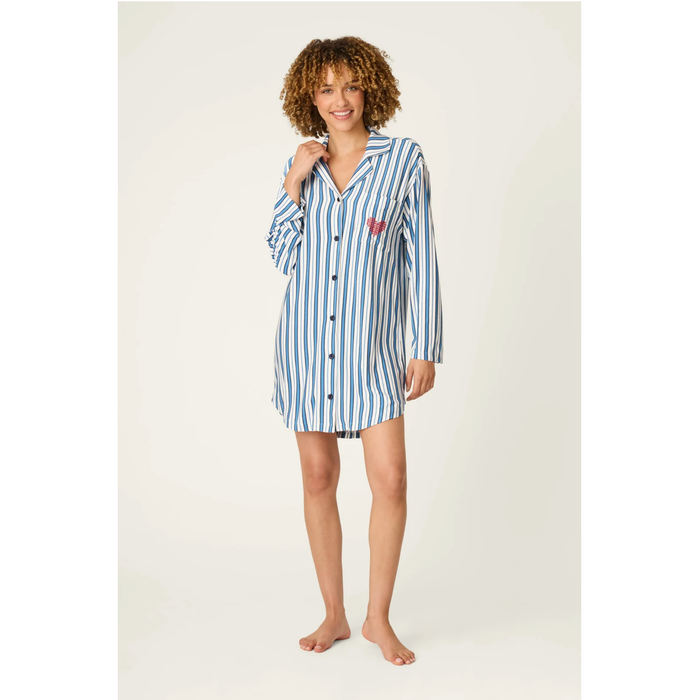 Soiree Dreams Blue Stripe Nightshirt