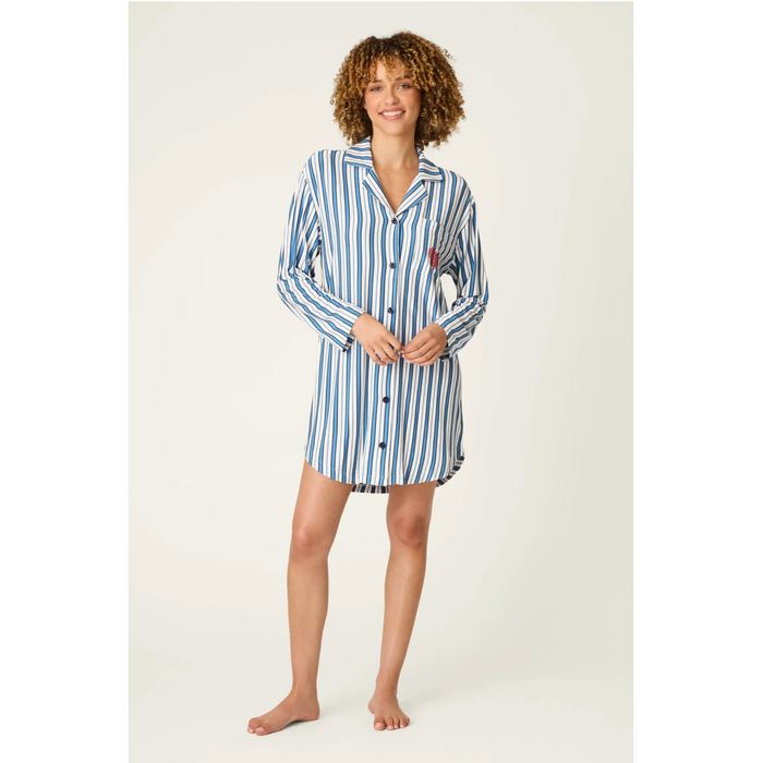 Soiree Dreams Blue Stripe Nightshirt
