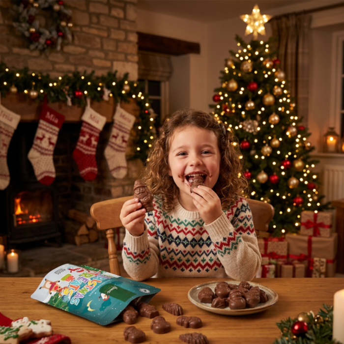 Solid Milk Chocolate Christmas Treats Pouch