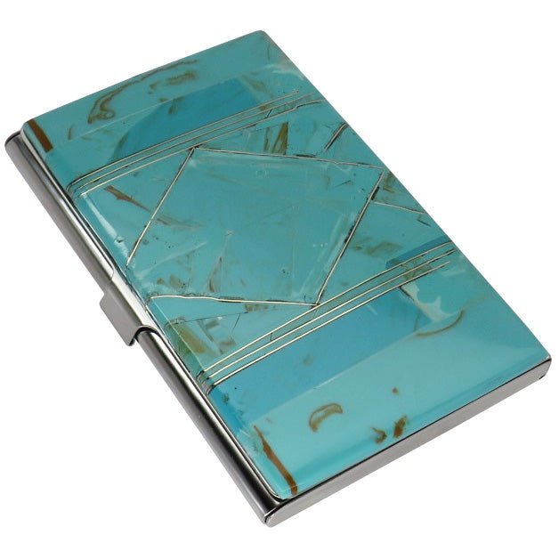 Southwestern Turquoise Inlay Card Holder