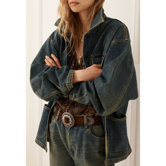 Spell Drew Denim Jacket in Dirty Indigo
