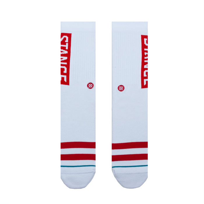 STANCE OG Crew Sock White Red