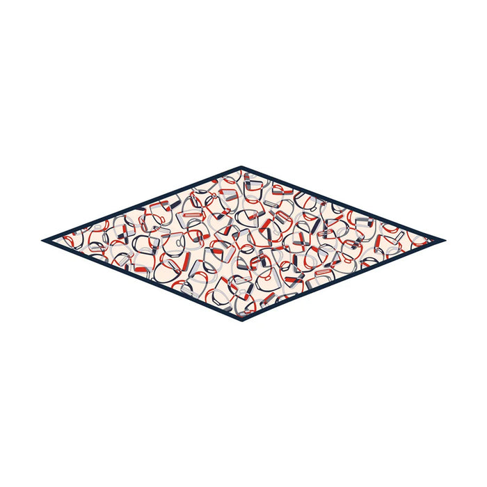 Stirrups Beige Silk Diamond Scarf