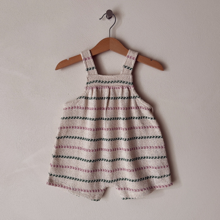 STRIPED FLAMÉ JERSEY JUMPSUIT - BABY